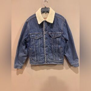 Levi’s 70520 Sherpa Lined Denim Trucker Jacket Blue Type III Fleece Mens Sm